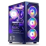 MXZ Gaming PC Desktop Computer, AMD Ryzen 5 5600X, RTX 5060, 16GB DDR4, NVME 1 T SSD, 6RGB Fans, Win 11 Pro Ready, Gamer Desktop Computer(R5 5600X| RTX5060)
