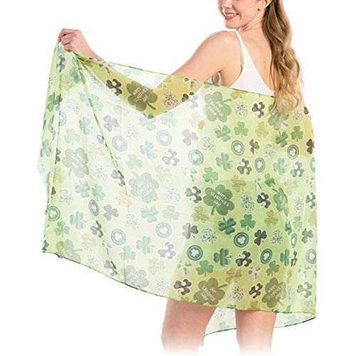 Me Plus St Patrick's Day Green Clover Shamrock Party Holiday Oblong Scarf (Large Clover-Green) #TOP3