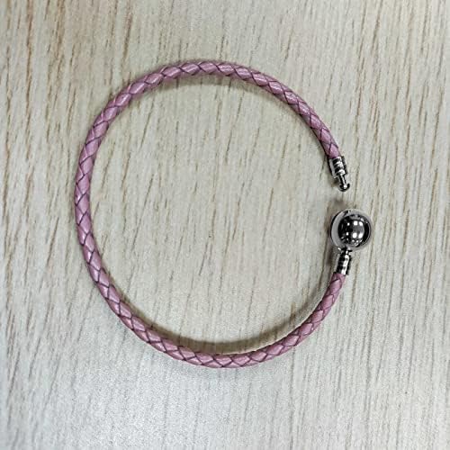 KunBead Jewelry Leather Charms Bracelets for Jewellery Making for Women Teen Girls 19cm with Clip Lock Clasp for Bead Charms