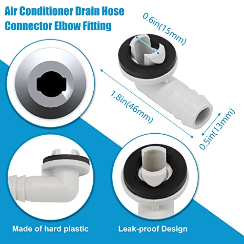 Air Jade 3/5'' Air Conditioner Drain Hose Connector Elbow Fitting With 5.2Ft Ac Water Drain Hose Kit, Replacement Parts For Mini Split Units And Window Ac Units #TOP2
