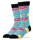 Oooh Yeah Socks ! - Mens Crew - Donut Magic Blu,Large