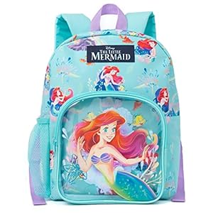 Disney The Little Mermaid Backpack Niños | Chicas Ariel Sea Personaje Mochila Azul | Equipaje Bolsa Escuela Deportiva Correas ajustables | Regalos de mercancía Princess