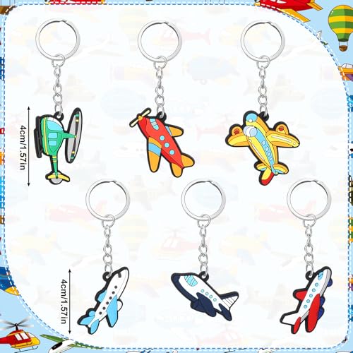 Landical 24 Pcs Airplane Keychains Airplane Birthday Party Decorations Gift Airplane Themed Party Supplies Decor Pattern Gifts Prize Carnival Christmas Reward by Landical - Image 3