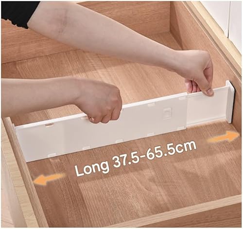 Miniatura 5 de Organizadores de cajones, paquete de 6 separadores ajustables expandibles de 10.8 a 17.9 pulgadas para cocina, dormitorio, baño, oficina,