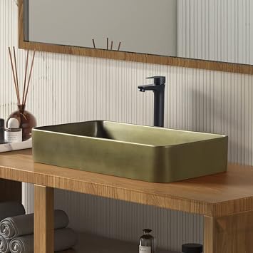 LUYI Retro Wash Basin Set Countertop Hand Wash Basin Sink 24 x 13.8 x 4.3 inches 610 x 350 x 110 mm
