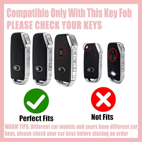 Rayslesan Sparkly Key Fob Cover with Cherry Keychain, Bling TPU Smart Key Case for Women, Compatible with Kia Cadenza Forte K5 NIRO Rio Seltos Sorento Soul Sportage Telluride (5-Button, Gold Pink) by Rayslesan - Image 2