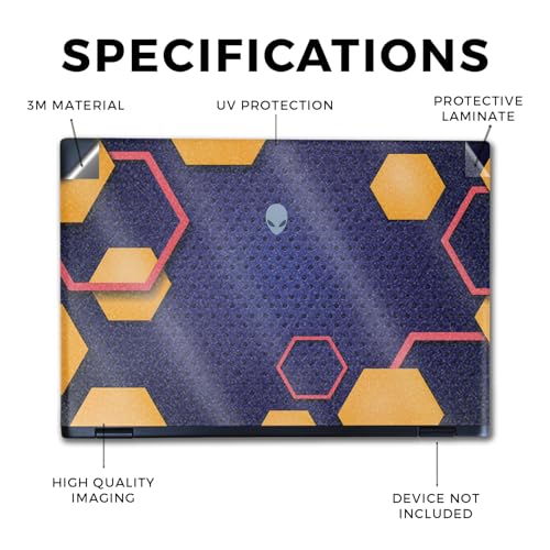 Image of Glossy Glitter Laptop Skin Compatible with Alienware M16 R2 (2024) - Complimentary Hex - Premium 3M Vinyl Protective Wrap Decal Cover - Easy to Apply | Crafted in The USA by MightySkins