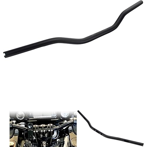 1" (25.4mm) Club Style Moto Bars –CNC Aluminum Handlebar 32" Width for Harley Dyna Low Rider FXDLS Fat Street Bob FXDF FXDB FXBB Sportster (Black)