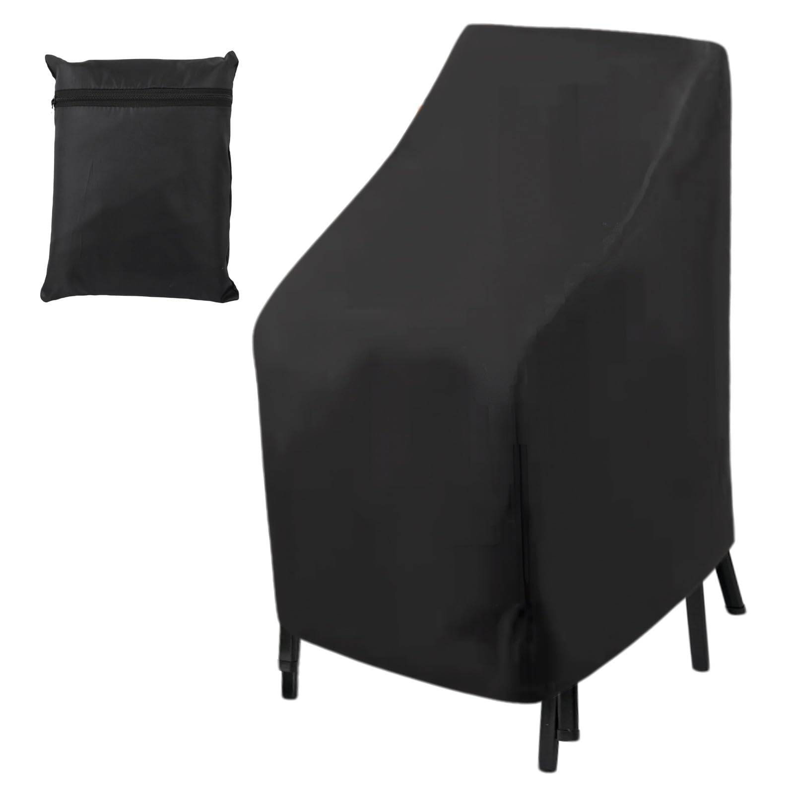 Fundas para Sillas Jardin Exterior, 210D Oxford Impermeable Funda Protectora para Sillas Apilables de Jardín, Anti Viento Anti UV, Funda Protectora para Silla de Playa Patio Exteriores (114x85x65 cm)