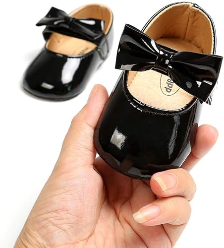 Miniatura 5 de Zapatos planos Mary Jane para bebés y niñas con lazo y flores, vestido de princesa, para boda, zapatos de ballet antideslizantes para niños pequeños