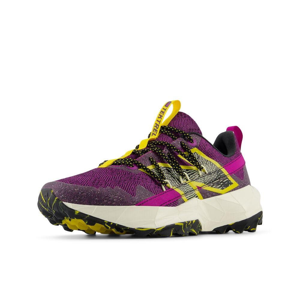 New Balance Women's Dynasoft Tektrel V1 Trail Running Shoe, Purple Fuchsia/Black/Ginger Lemon, 9