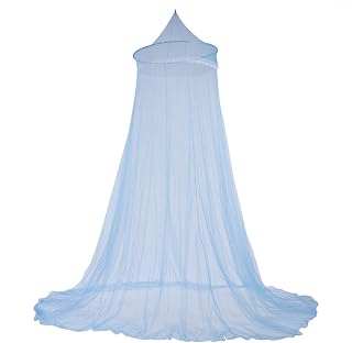 Mosquito Net Netting Canopy for Bed Insect Repellent Shield Thin Mesh Net Lets Breeze in and Bugs Out Elegant Bedroom Decor Quick and Easy Installation No Chemicals(Blue)