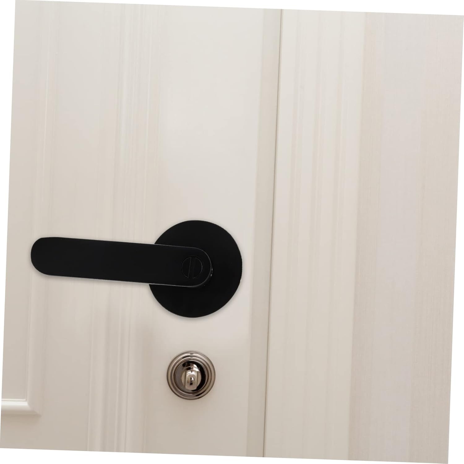 TEHAUX Interior Door Lever Handle Set Privacy Locking Door Handles for Bedroom and Bathroom 3-Rod Design Keyless Easy Installation