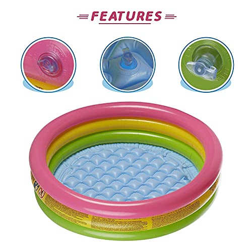 Image of Adult Folding Bathtub Portable Soaking Tub, Collapsible Family SPA Barrel, Maintaining Hot & Cold Temperature With Drainage Hole & Thicken Layer for Home Hot Water & Ice Bath (Rainbow)