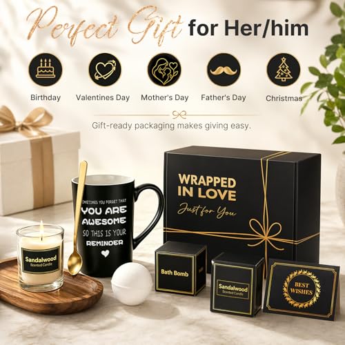 Eletorot Birthday Gifts for Men Women, Unique Black Spa Basket Gift Set | Christmas Gift for Him Dad Husband Grandpa Brother Boyfriend Her Friend Teacher Coworker, Fathers Day, Valentines Day - Image 5