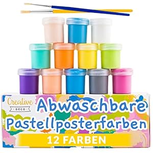 Creative Deco Pastell Fingerfarben 12 x 20ml