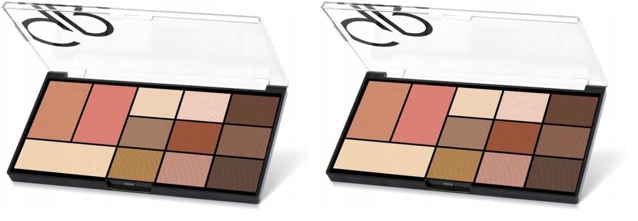 Golden Rose City Style Face & Eye Palette No: 01 Warm Nude - Allık, Bronzer, Aydınlatıcı ve 9'lu Far Paleti (2 paketi)