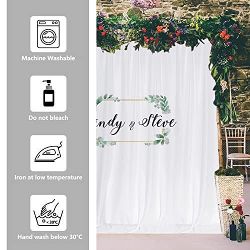 White Backdrop Curtain for Wedding Decor Holiday Party 4 Panels,5ft x 10ft by MYSKY HOME - Used condition - Image 8