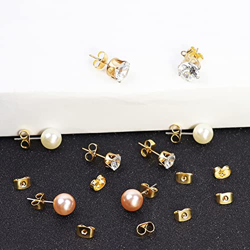 18K Gold Plated Earring Backs 20Pcs Gold Earring Backs Replacements Hypoallergenic Secure Earring Backs For Studs Hooks Earrings #TOP1