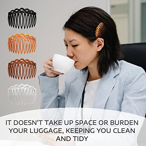 Blmhtwo 16 Pieces Hair Accessories For Women Plastic Veil Comb Vintage Side Hair Combs Decorative Hair Combs Bridal Hair Comb French Twist Combs Hair Side Combs For Girls Hairstyle (4 Colors,11 Teeth) #TOP5