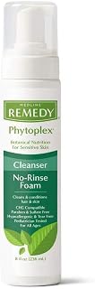 Medline Remedy Phytoplex Hydrating Cleansing Foam, No-Rinse Body Wash and Shampoo, Paraben and Sulfate-Free, 8 fl oz
