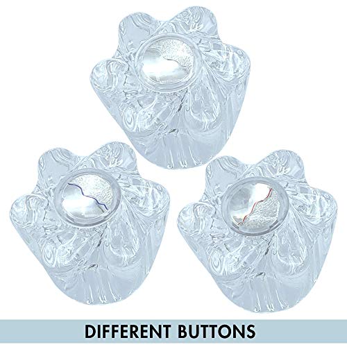 Avalon Plumbing Supply Tub And Shower 3 Piece Faucet Knob Newer Style Price Pfister Windsor Replacement Handles, Includes Set Of Hot, Cold, Diverter, Clear Acrylic #TOP5