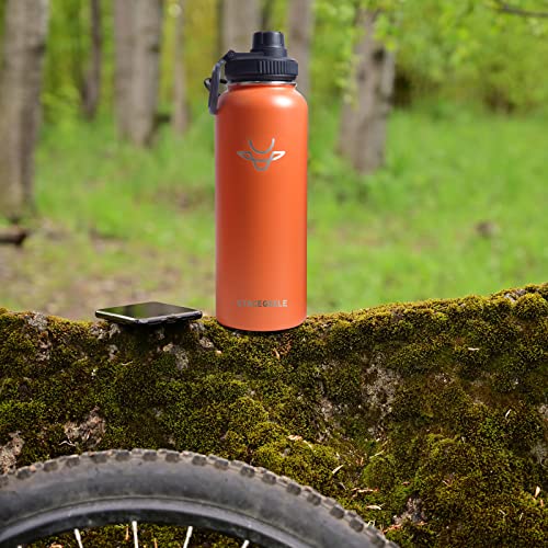 Stacegeele Insulated Vacuum Water Bottle With Spout Lid & Screw On Top | Stainless Steel Flask For Kids Leak Proof Lightweight Eco Friendly 18Oz / 24Oz / 32 Oz / 40Oz(32Oz Orange) #TOP4