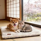 ペット用 ホットマット 猫 犬あったかマット 電気不用 ペット ヒーター 柔らかい 保温マット 体温で蓄熱 寒さ対策 冬グッズ やわらか あったか 小動物対応 洗える 滑り止め ペット用あったかグッズ（アイボリ 74x48cm）
