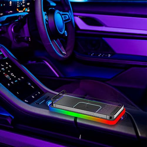 Almohadilla de carga inalámbrica para coche Sxhlseller con imán RGB y potencia de 20W 5