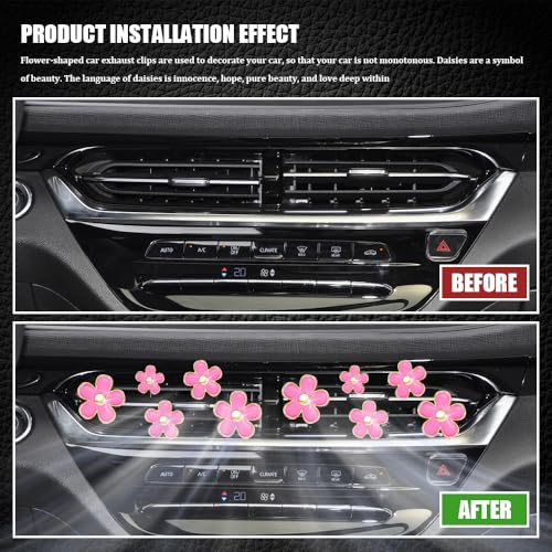 Image of 8PCS Daisy Flower Air Vent Clip Accessories, Air Conditioning Outlet Clip, Car Air Freshener Dashboard Accessories Charm, Auto Decorations Interior Universal Car Fresheners for Women
