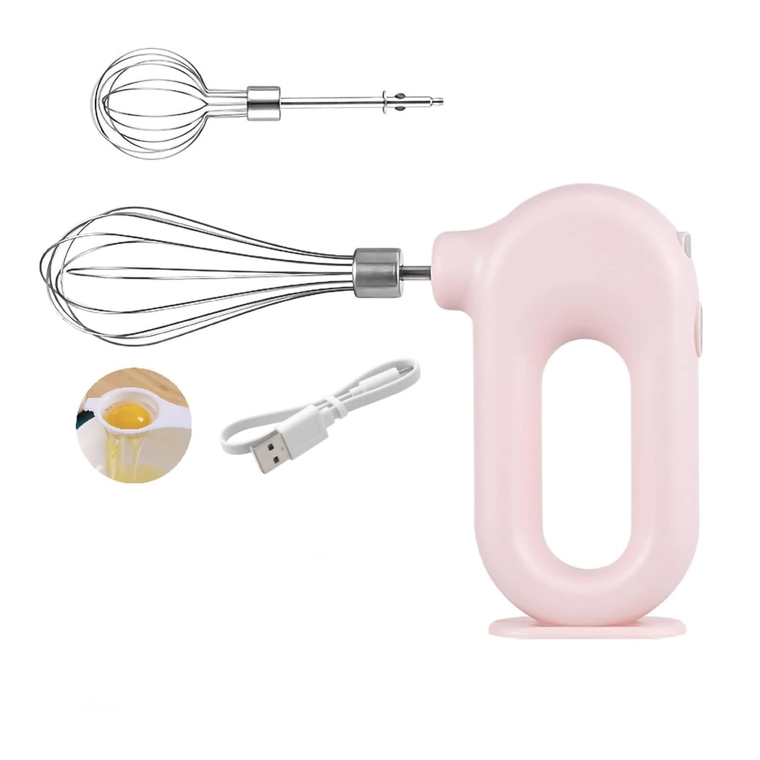 Cordless Hand Mixer Electric Handheld Mini Egg Beater 4 Speed Adjustable Mini Hand Mixer Electric Mixer USB Charing