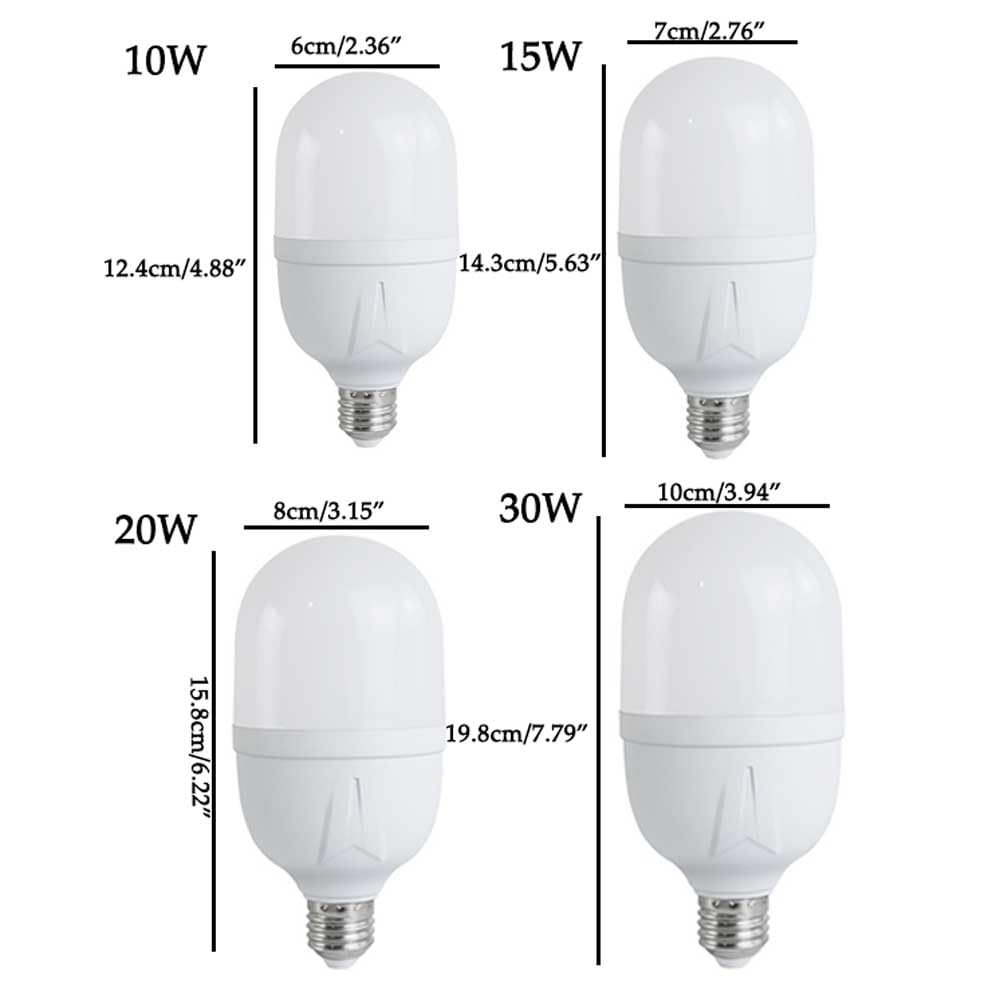 Paquete de 2/10 Bombillas LED E27 de 30 W, Bombillas de Tornillo Edison E27, Blanco frío 6000 K, Equivalente a incandescente de 120 W, Bombillas LED de bajo Consumo no Regulables de 3000 LM