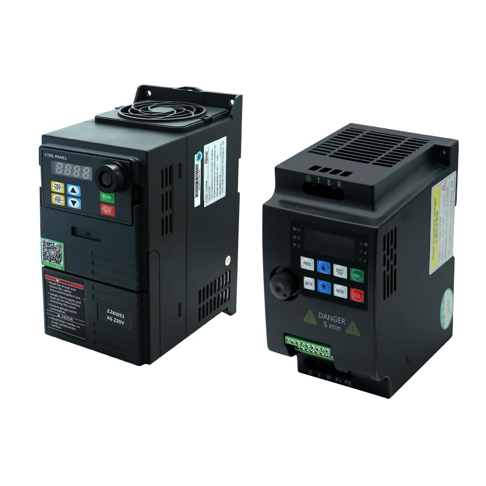Kit moteur broche 2,2 kW refroidi par air avec convertisseur de fréquence, support de 80 mm et kit de collet ER20, moteur de fraisage CNC 24000 tr/min pour gravure sur bois et métal