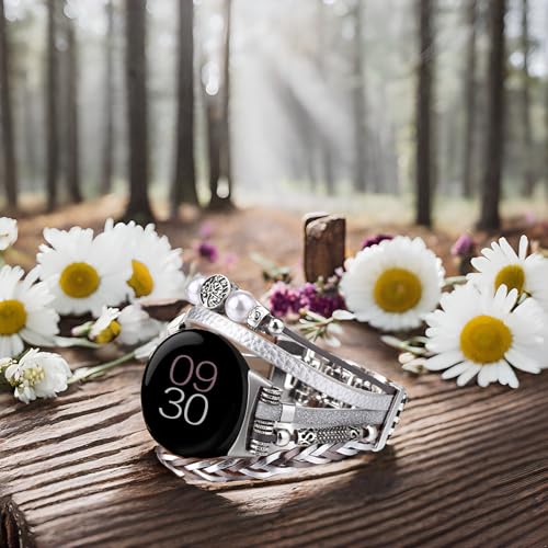 Correa de cuero Boho para Google Pixel Watch 41mm miniatura 4