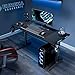 EUREKA ERGONOMIC RGB Gaming Desks, 55 Inch Computer Desk PC Studio Gamer Table Home Office Workstation, w Free Mouse Pad,USB Ports Controller Stand Cup Headset Holder Black for Game