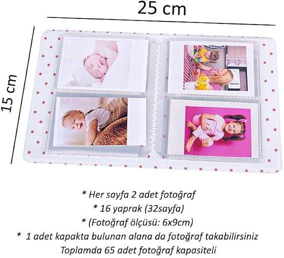 Instax Moment Polakart Photo Album - 65 Capacity - 6X9 Size (MOR)