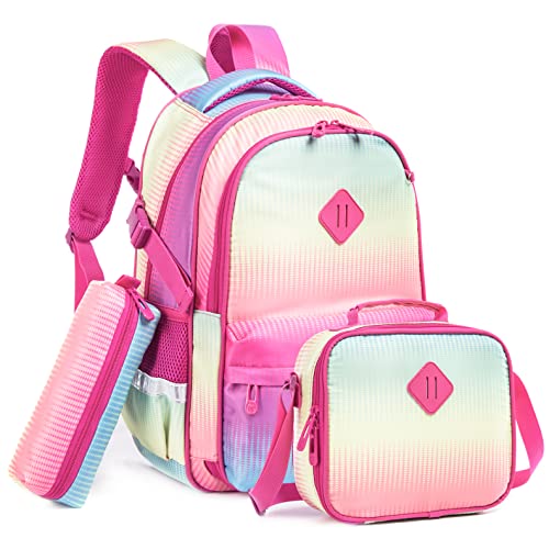 Mohco Kids Backpack 16 In School Bookbag With Insulated Lunch Box Pencil Case Lightweight Student Bookbag For Girls And Boys #TOP2