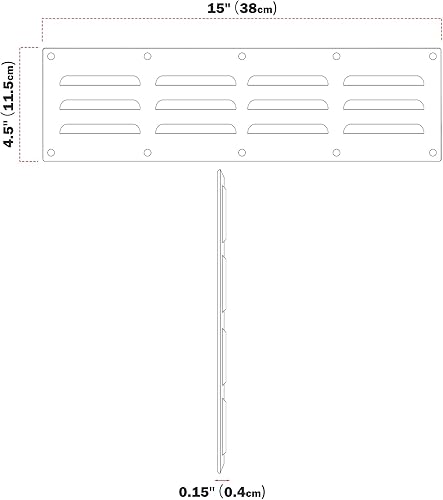 Miniatura 3 de Stanbroil - Panel de ventilación de acero inoxidable para accesorio de parrilla, 15" x 4-12"