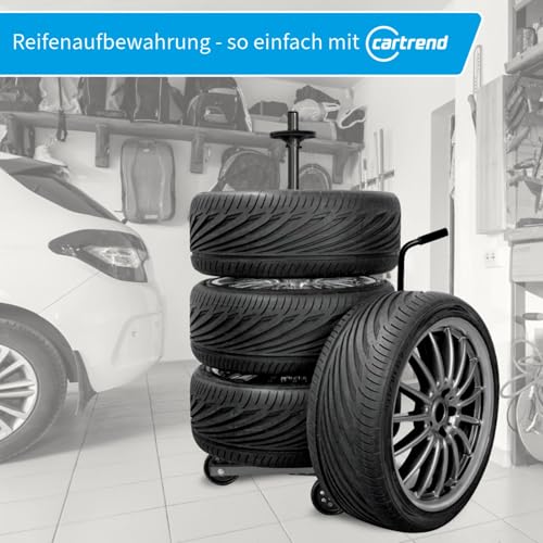 cartrend Felgenbaumwagen, Felgenbaum fahrbar mit Reifenschutzhülle, bis 255 mm Reifenbreite, felgenschonende Auflagen