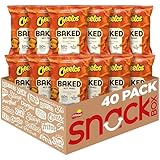 Baked Cheetos Crunchy Cheese Flavored Snacks, 0.875 oz Bags, (40 Pack), 50% Less Fat, Gluten Free, No Artificial Flavors & Colors, Packaging and Formula May Vary