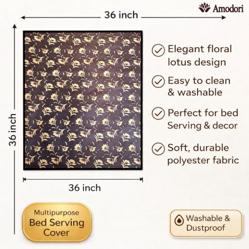 Image of Waterproof Bed Server Mat /Food Mat /Bedsheet Protector | Reversible | 2-Layer Heavy Material | Multi-Purpose Place Mat (Colour & Print May Vary) (floral-23)