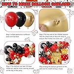 144PCS Dice Favor Boxes Casino Theme Party Decorations , Casino Balloon Arch Garland Kit Red Black Gold Dice Crown Poker Foil Balloons for Poker Las Vegas Game Night Casino Party Supplies - Image 3