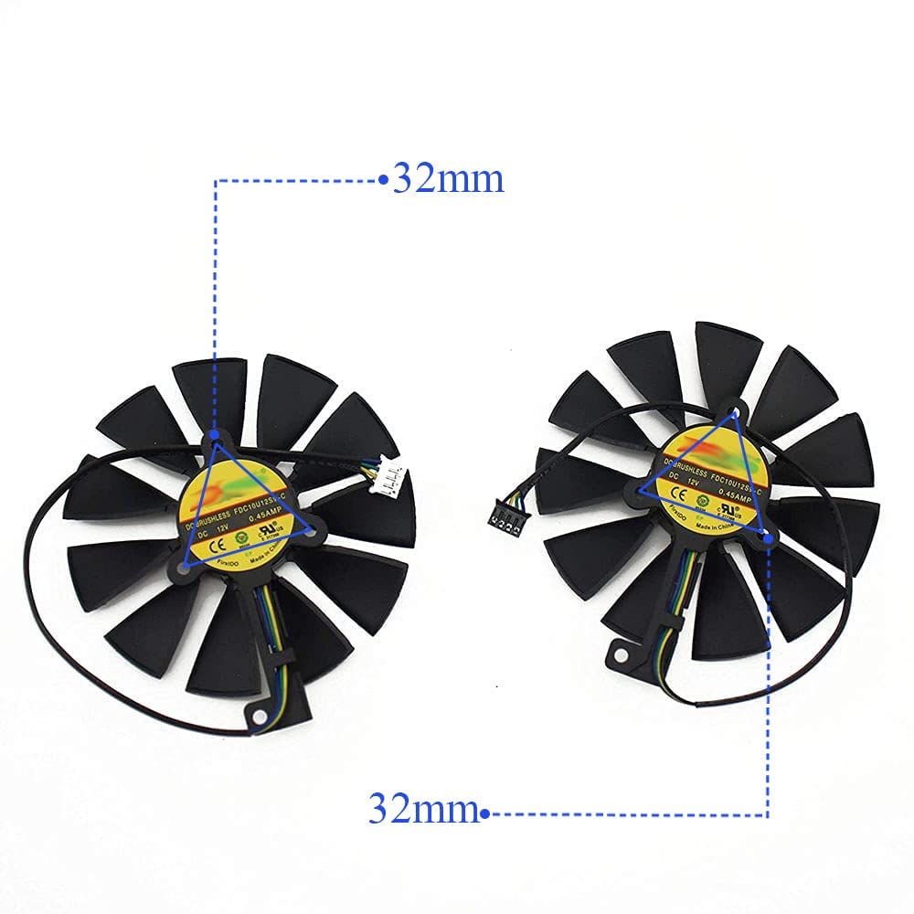 87 millimetri FDC10U12S9-C T129215SH 4Pin RTX 2060 2070 2080 GPU Card Cooler Fan per ASUS GeForce RTX2080Ti Gaming Card Fan (Fan-1 paio)