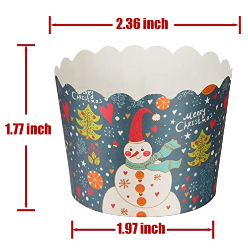 50 Pcs Paper Cupcake Liners Baking Cups Vonyda Christmas Cupcake Wrappers Holders For Cake Balls, Muffins, Cupcakes, And Candies（Blue Cupcake） #TOP1