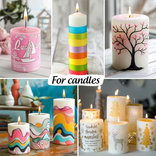 Miniatura 4 de Fansarriche Juego De 8 Lápices Para Velas, Bolígrafo Decorativo Para Velas De 30 Ml, Colores De Cera Suaves A Base De Agua