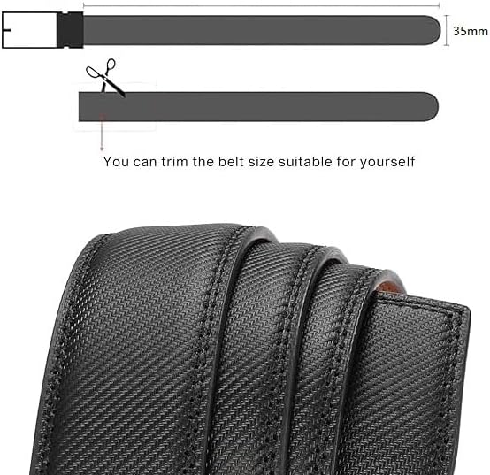 SENDEFN Ratchet Belt Replacement Strap 1 3/8", Leather Belt Strap for 35MM Slide Click Buckle - Image 3