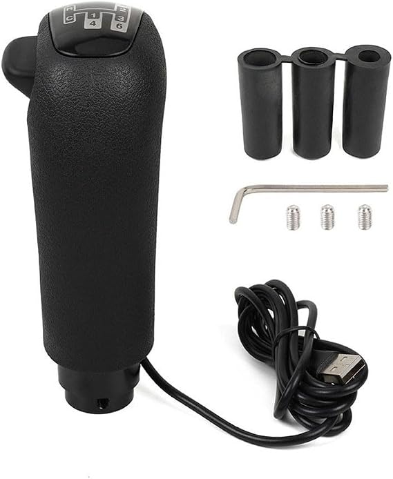 Autilyshop H Pattern Gear Shifter for Logitech G29 G27 G25 G920 TH8A PC Racing Simulator Truck Driving Game Accessory and Play USB Connection Black Plastic Constru