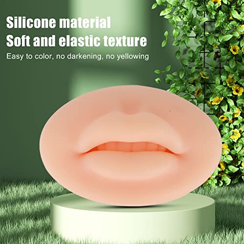 Skin Practice, Lip Practice Skin Fake Skin, 3D Open Mouth Silicone Lips, Microblading Practice Skin for Semi Permanent Makeup Artists Lip Mannequin, Makeup Fake Skin Lips(Light)