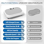 Vibration Plate Exercise Machine Weight Loss, Full Body Workout Vibration Plate Lymphatic Drainage, 199 Adjustable Speeds Power Shaping Vibrating Plate 450 Lbs Capacity Fitness Platform - Image 4