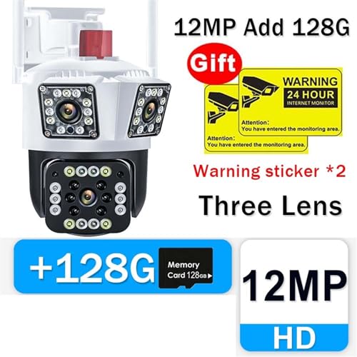 Cámara CCTV exterior 12MP 6K con zoom 8x y almacenamiento de 128GB 3